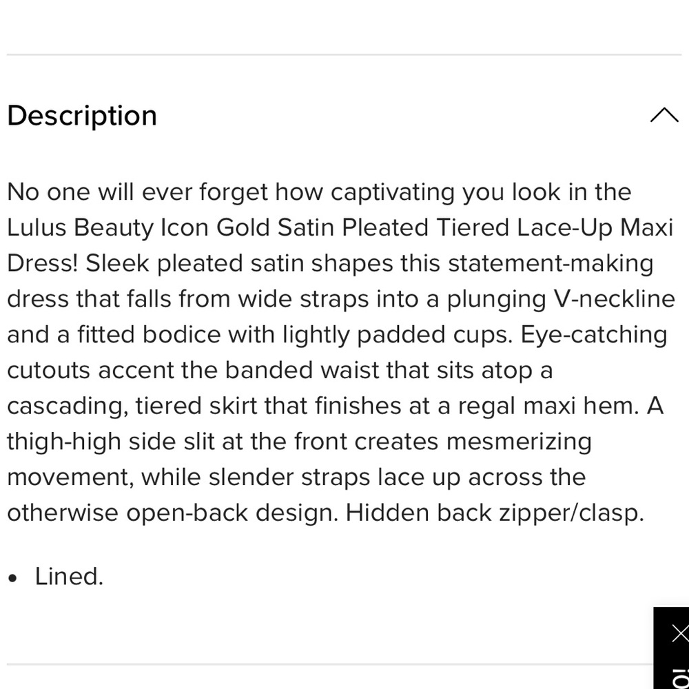Lulu’s Gold Satin Formal Tiered Lace Up Maxi Dress - Picture 13 of 15